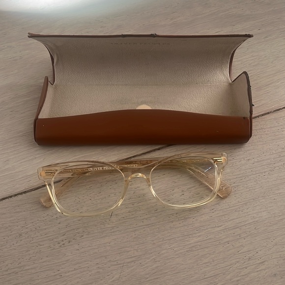 Oliver Peoples Accessories - Oliver Peoples Tan Transparent Glasses